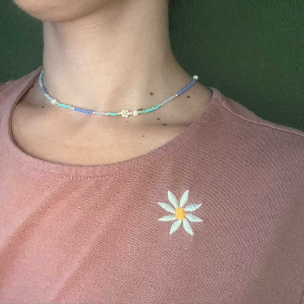 Aqua seed bead Necklace